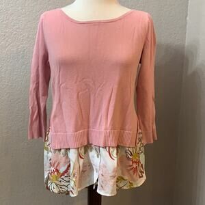 7th Avenue design studio New York & Company layered Sweater Blouse Medium